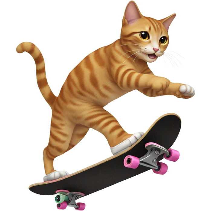 Cat skateboarding emoji
