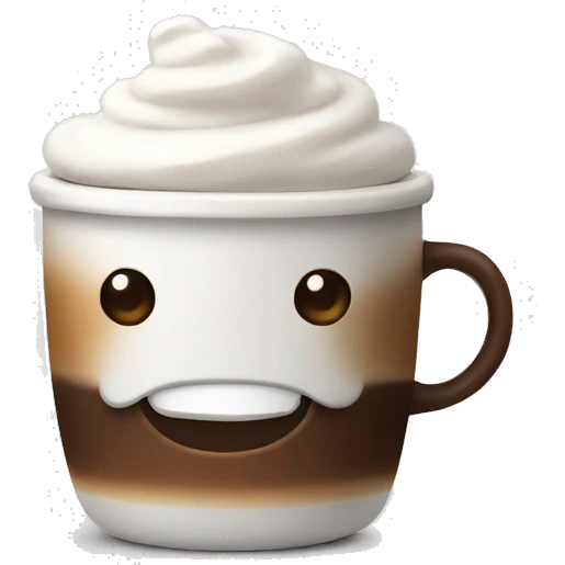coffe with marshmallow  emoji