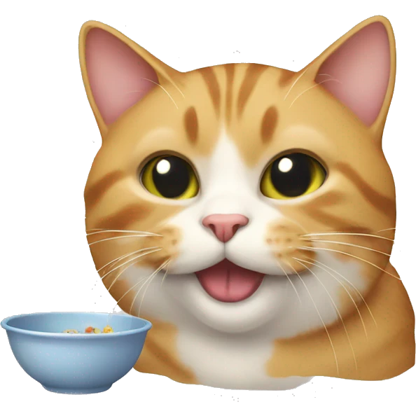  cat is eating emoji