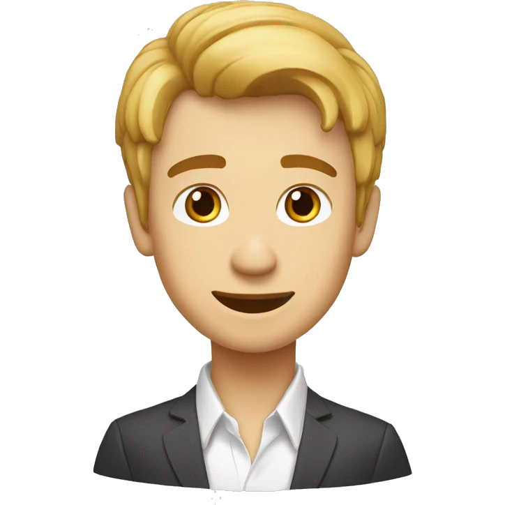 Chico medio moreno y medio rubio, blanco emoji