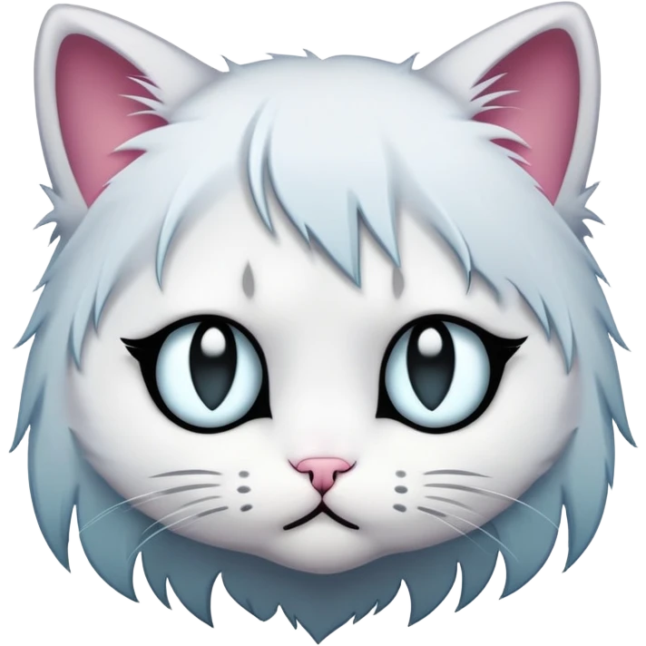 emo kitty with teary eyes, emo fashion emoji
