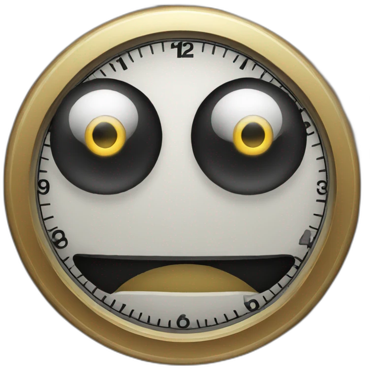 clock with eyes and mouth emoji