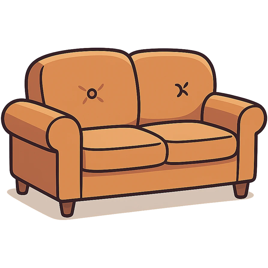 sofa in modern flat style icon emoji