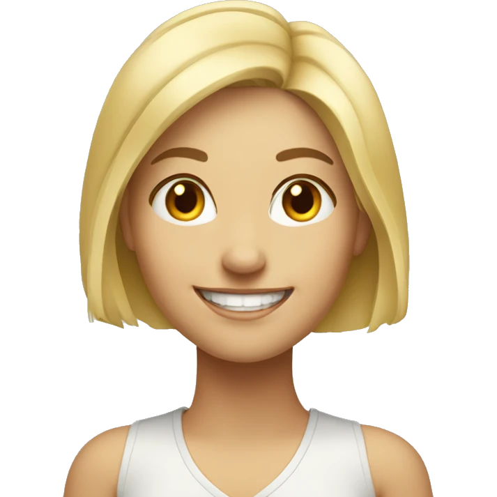 blonde girl smiling portrait emoji