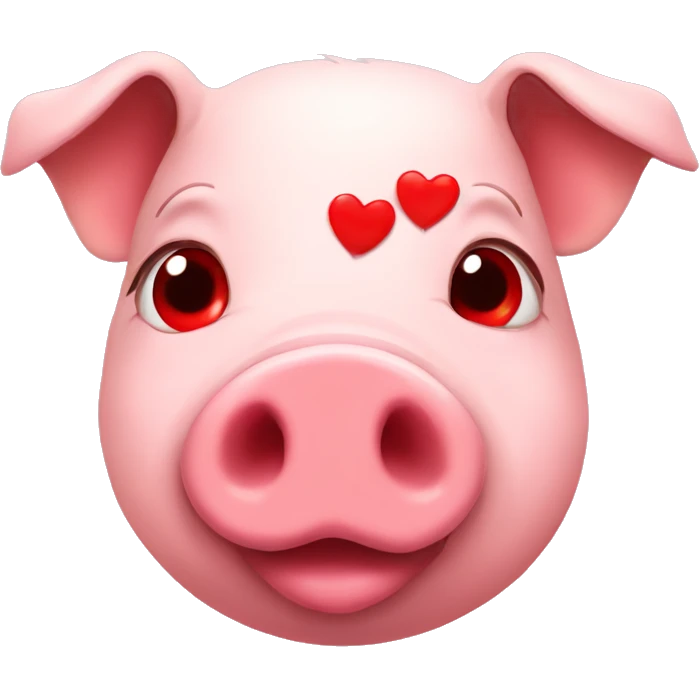 Pig with red hearts for eyes emoji