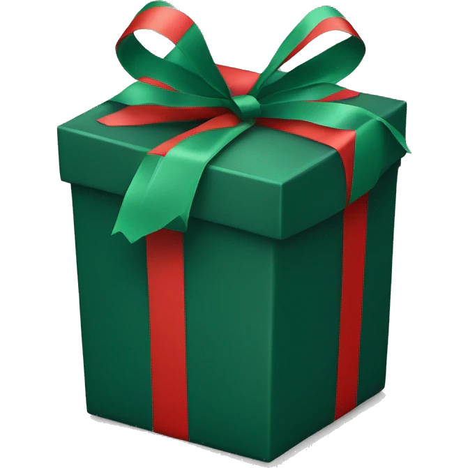 dark green gift box with red ribbon emoji
