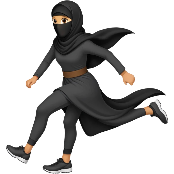person wearing a niqab, running emoji