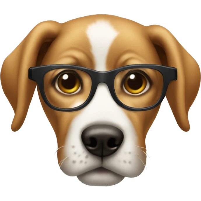 Big puppy with glasses emoji