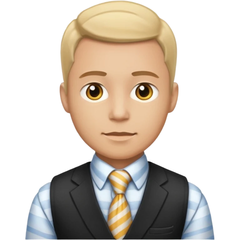 man in vest, striped tie emoji