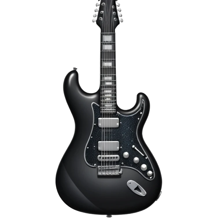 a very sparkly black electric guitar emoji