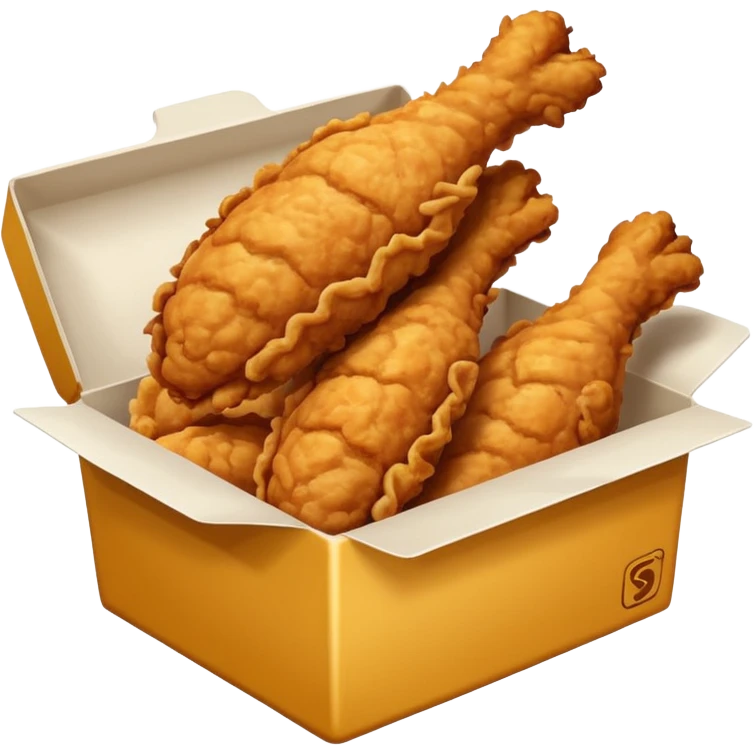 white box filled with fried chicken strips emoji