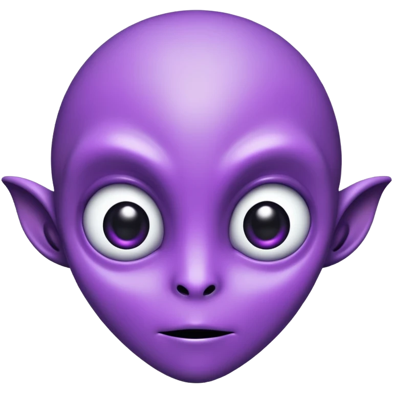 purple alien with big black eyes emoji