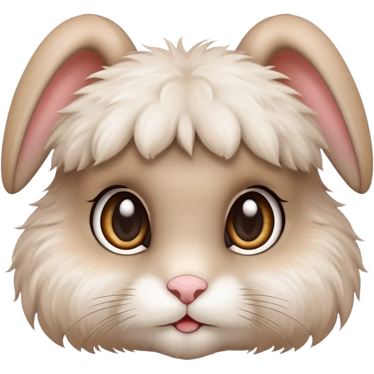 adorable bunny rabbit with big eyes and fluffy fur emoji