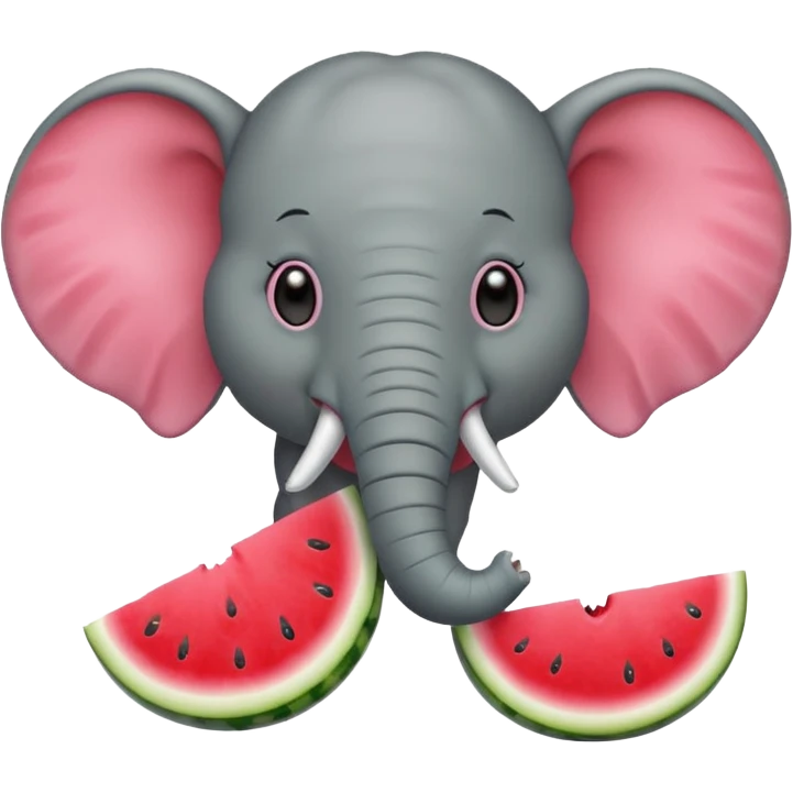 elephant eating watermelon emoji