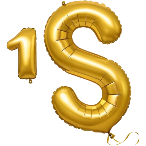 0 number in gold balloons emoji