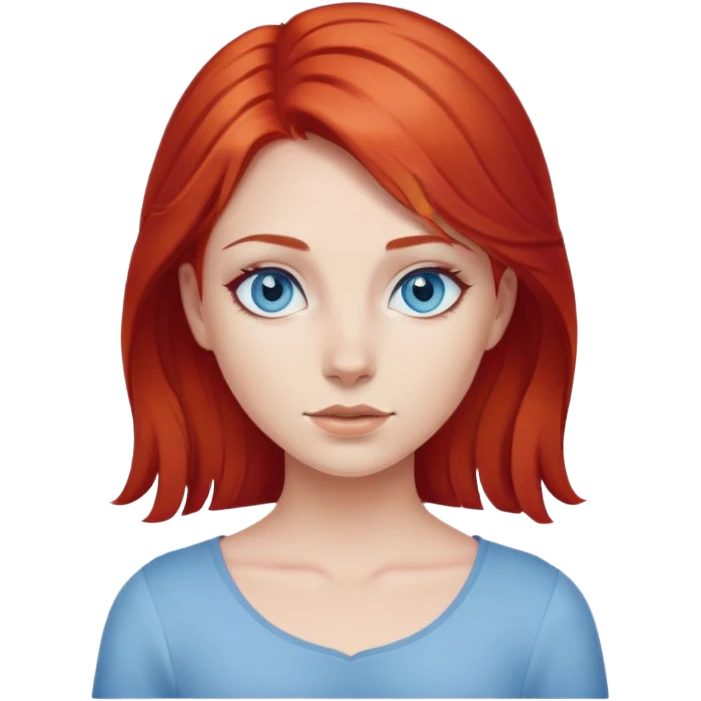 girl with red hair and blue eyes  emoji