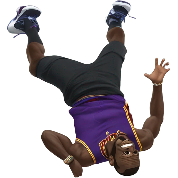 LeBron doing a backflip emoji