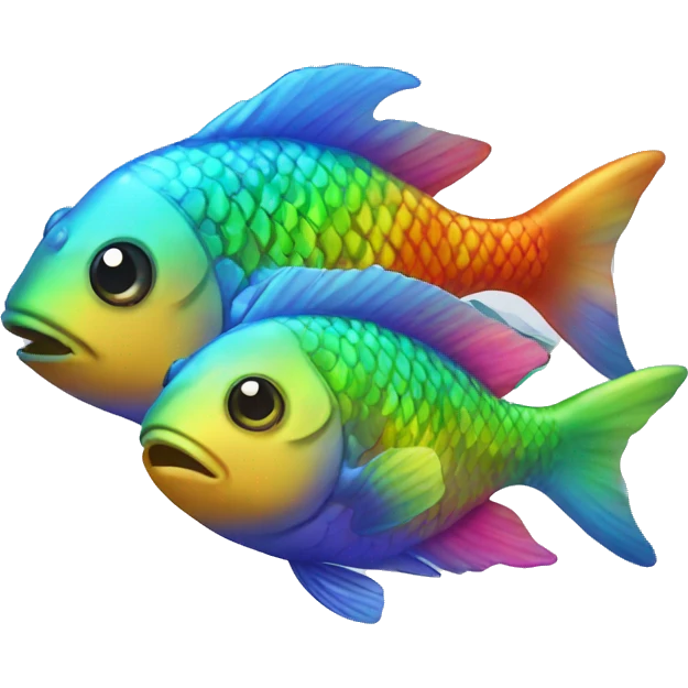 Pair of rainbow fish  emoji