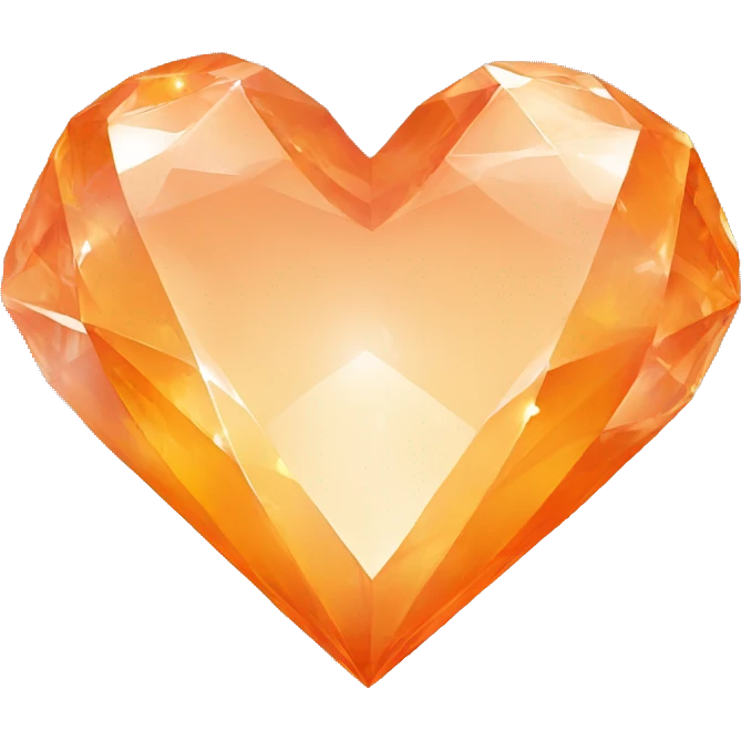 Orange crystal heart emoji
