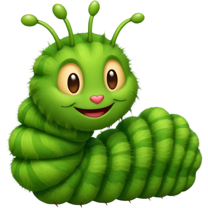 Cool caterpillar in love emoji