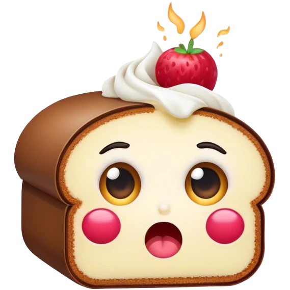 Cosmetic cake roll shocked emoji