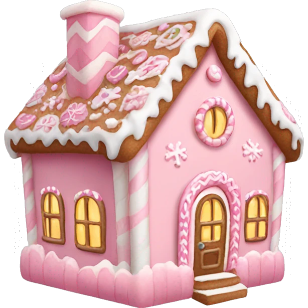 pastel pink gingerbread house emoji
