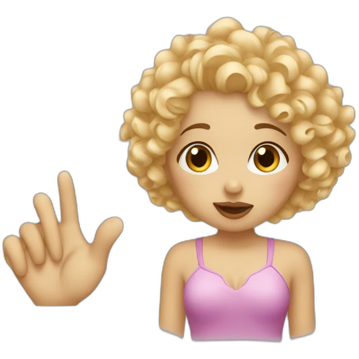 BLONDE CURLY HAIR GIRL BLOWING KISS emoji