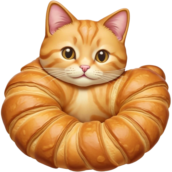 cat shaped like a croissant emoji