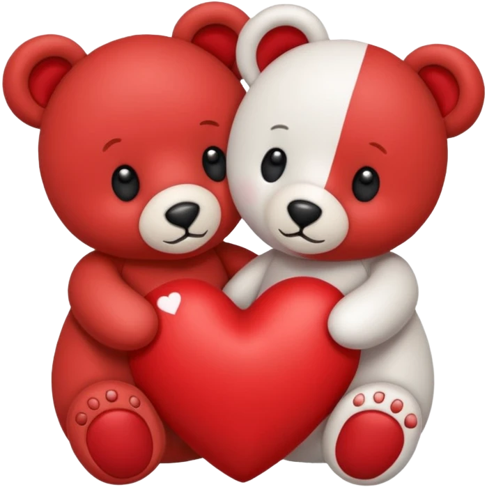 two teddy bear heart emoji