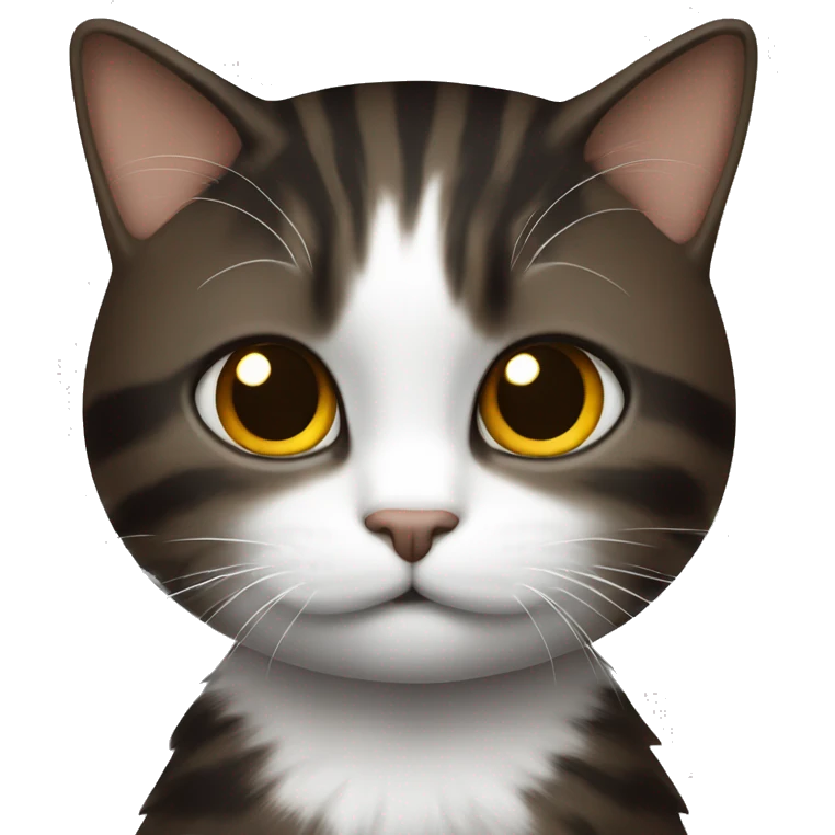 Chat sur un chat blanc noir brun emoji