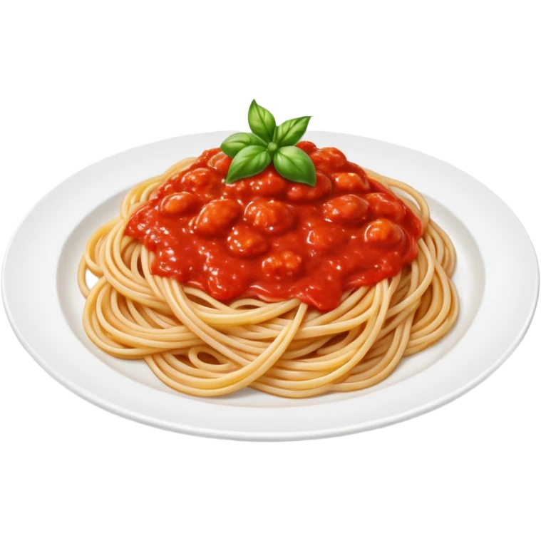 spaghetti with tomato sauce on a white plate

 emoji