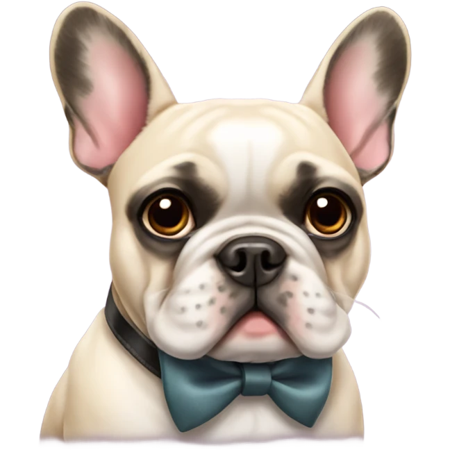 French bulldog with bow collar emoji