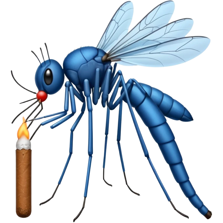 mosquito azul fumando un cigarro emoji