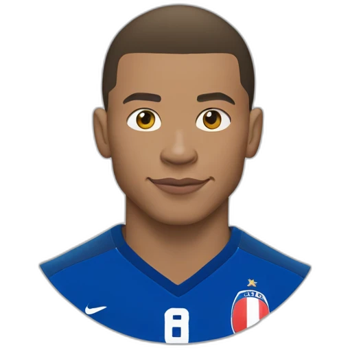 Kylian Mbappé jouant au foot avec l'équipe de France emoji