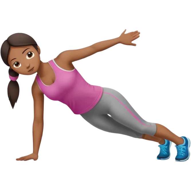 girl doing plank emoji