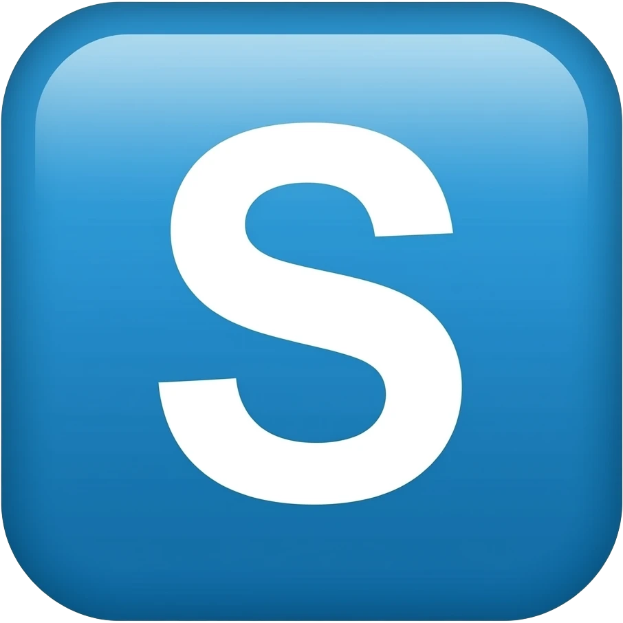 Letter S in blue square emoji