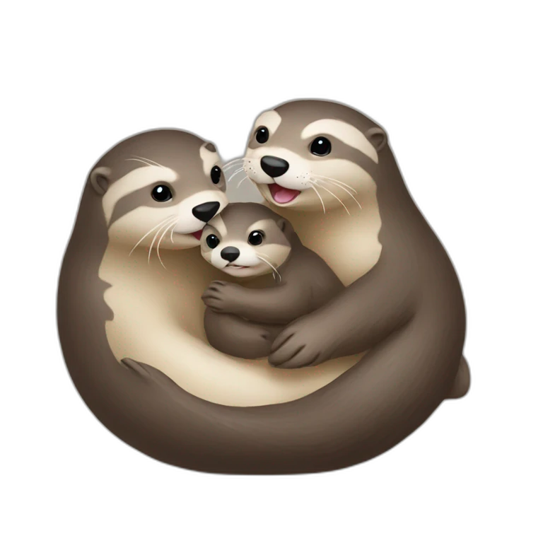 Loutre avec son bébé emoji