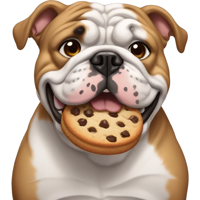  bulldog ingles eat cookie emoji