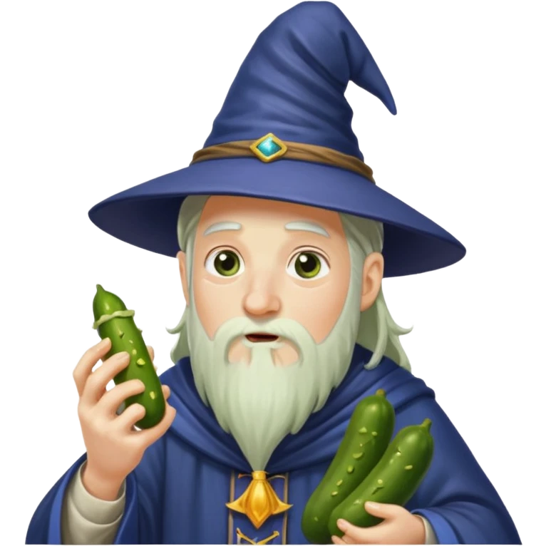 Wizard eating a pickle  emoji