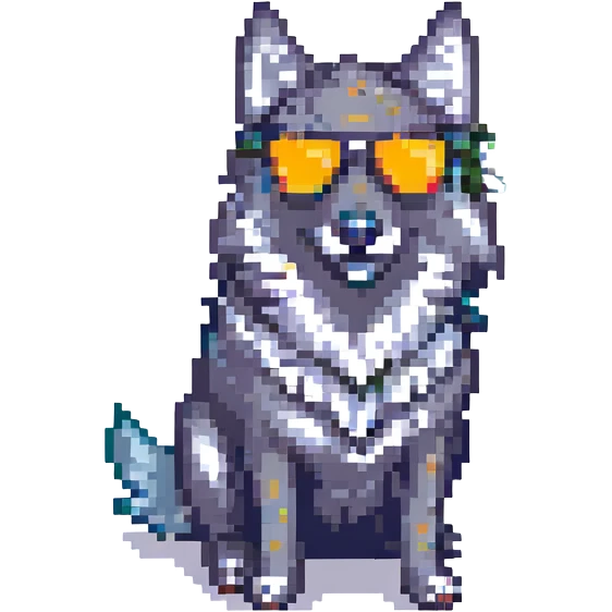 wolf wearing sunglasses emoji