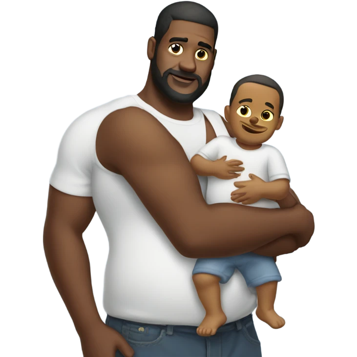 Extremely large man holding baby oil emoji