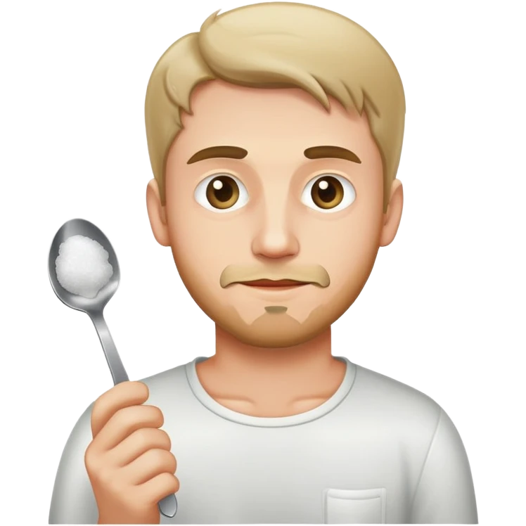 Make a guy w sugar and a lighter and a spoon with sugar emoji