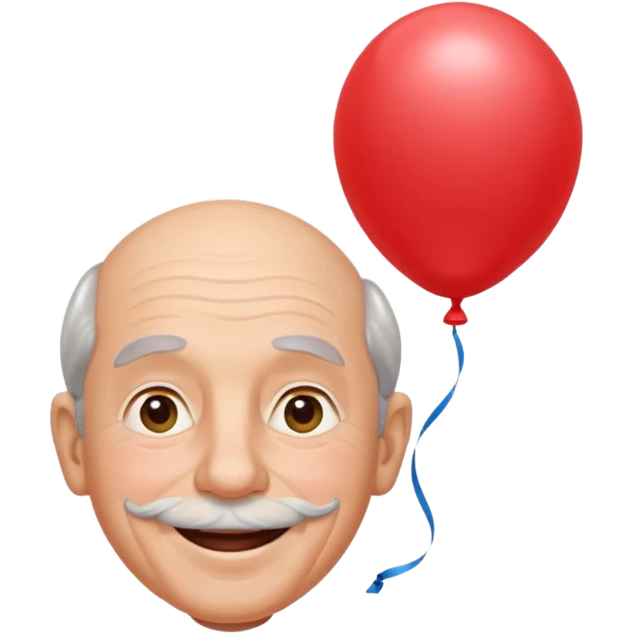 Grandpa floating with balloon emoji