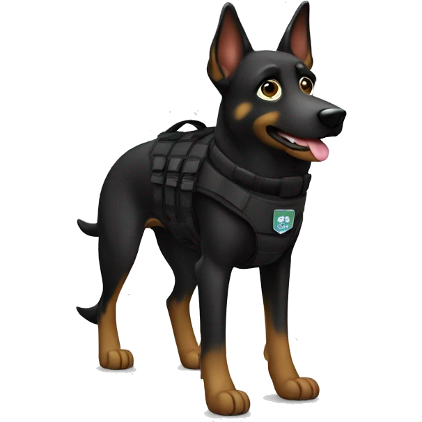 black k9 with pd vest emoji