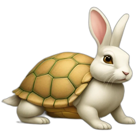 Lapin sur tortue emoji