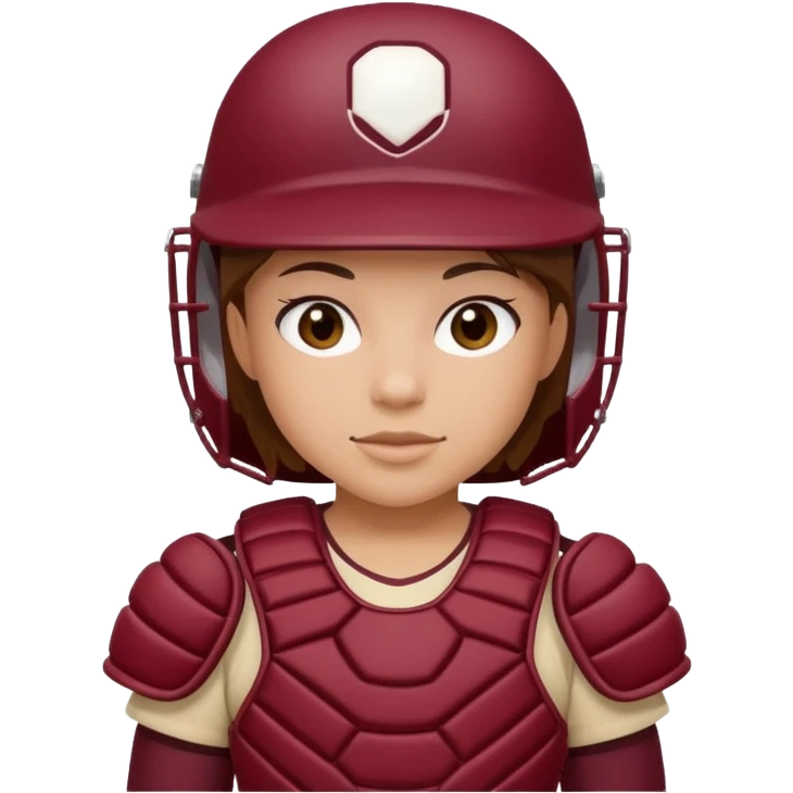 Softball catcher in maroon uniform emoji