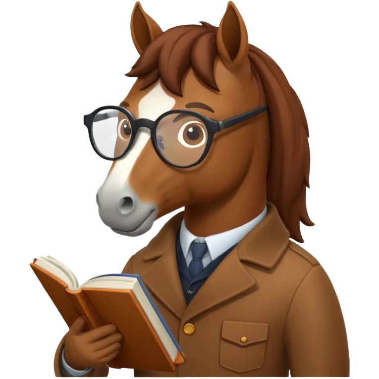 horse read book with glasses emoji