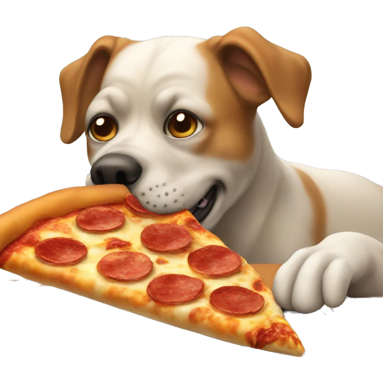 dog eating pizza emoji