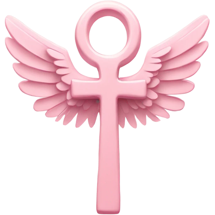 Light pink ankh with wings  emoji
