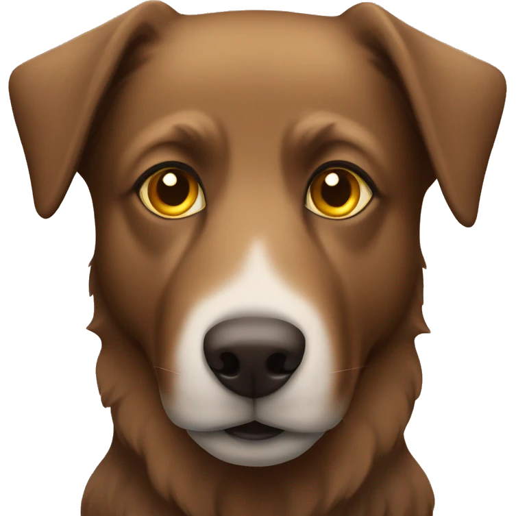 Brown shepherd dog without white with yellow eyes emoji